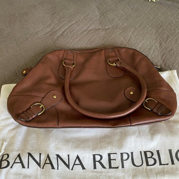 Banana Republic Handbags - BANANA REPUBLIC Brown Leather Satchel